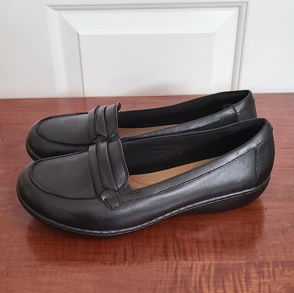 Clarks Ashland Lily Black Loafers Sz 11
